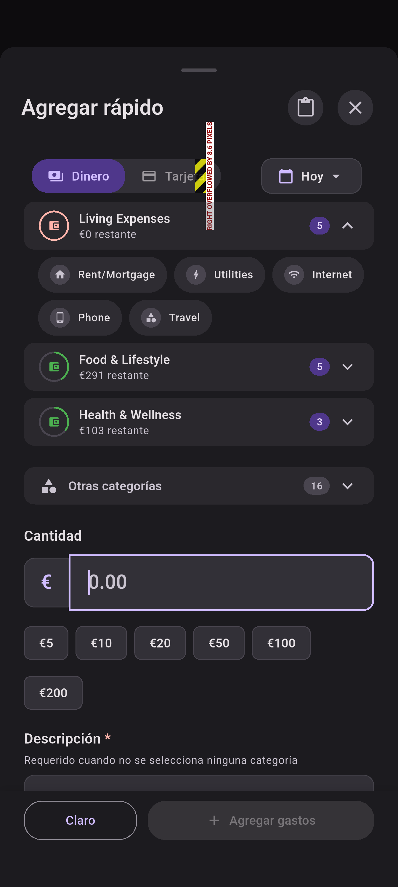 EZer Quick Add - Add expenses in 3 taps