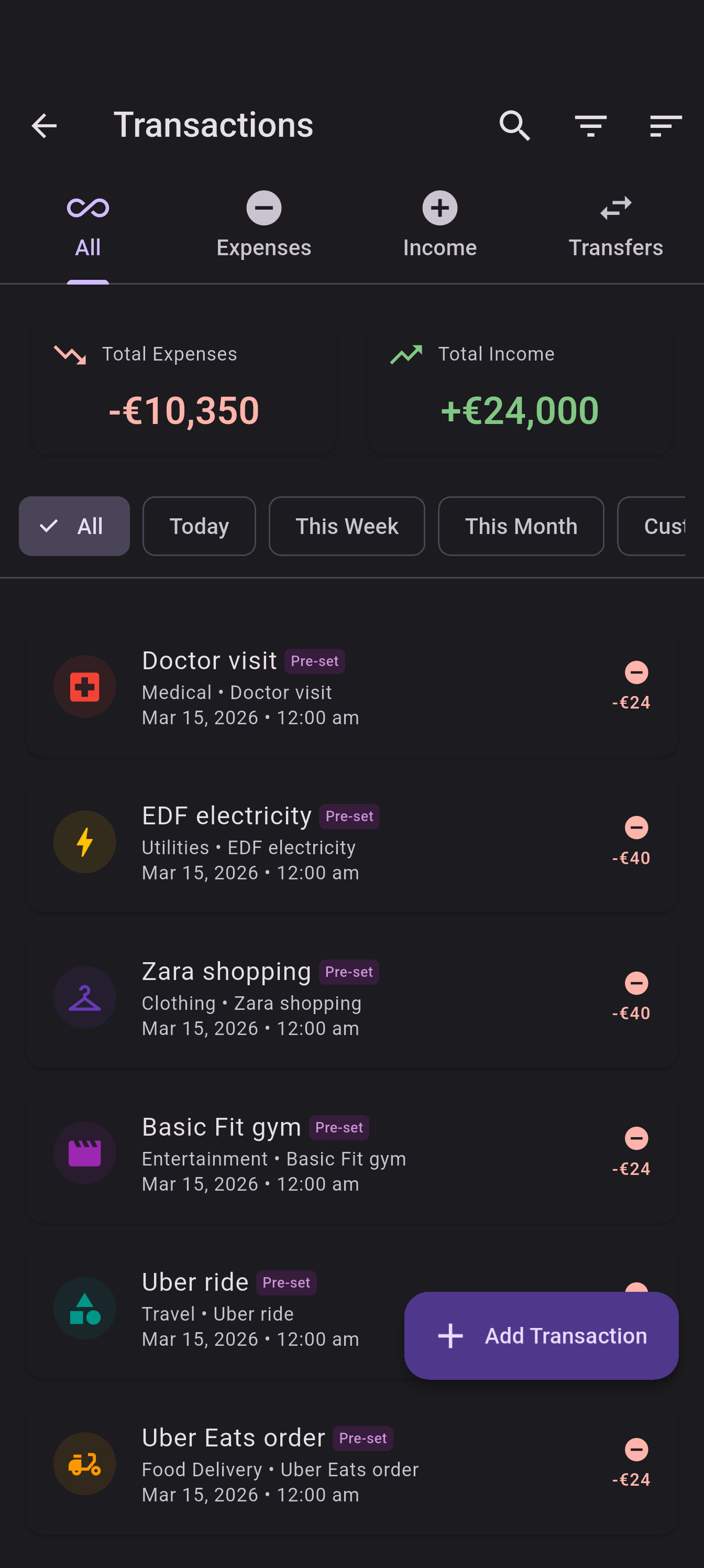EZer Transactions - Full spending history